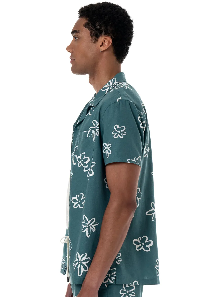 Floral Print Shirt _ 154513 _ Green sold by Refinery product image thumbnail 3