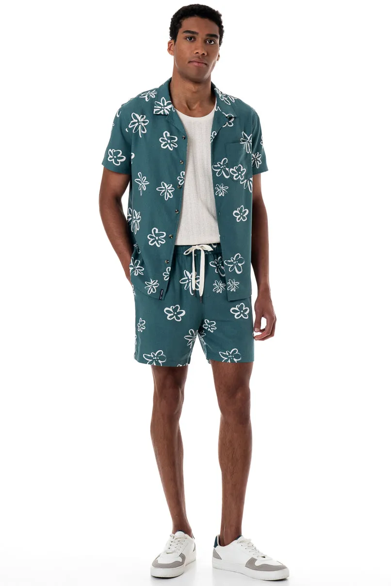 Floral Print Shirt _ 154513 _ Green sold by Refinery product image thumbnail 2