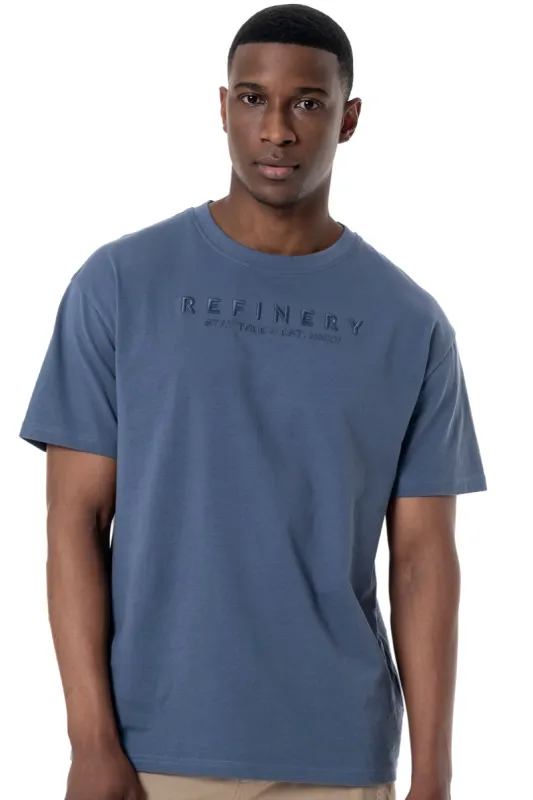 Oversized Branded T-Shirt _ 153363 _ Indigo sold by Refinery