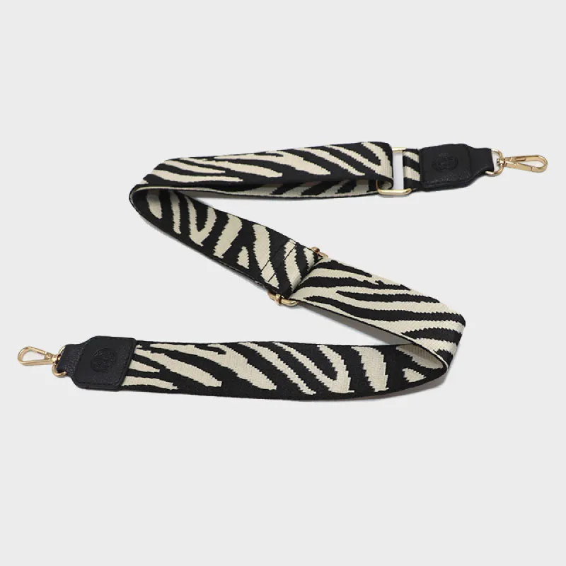 Adjustable Zebra Handbag Strap _ 157491 _ Black sold by Refinery
