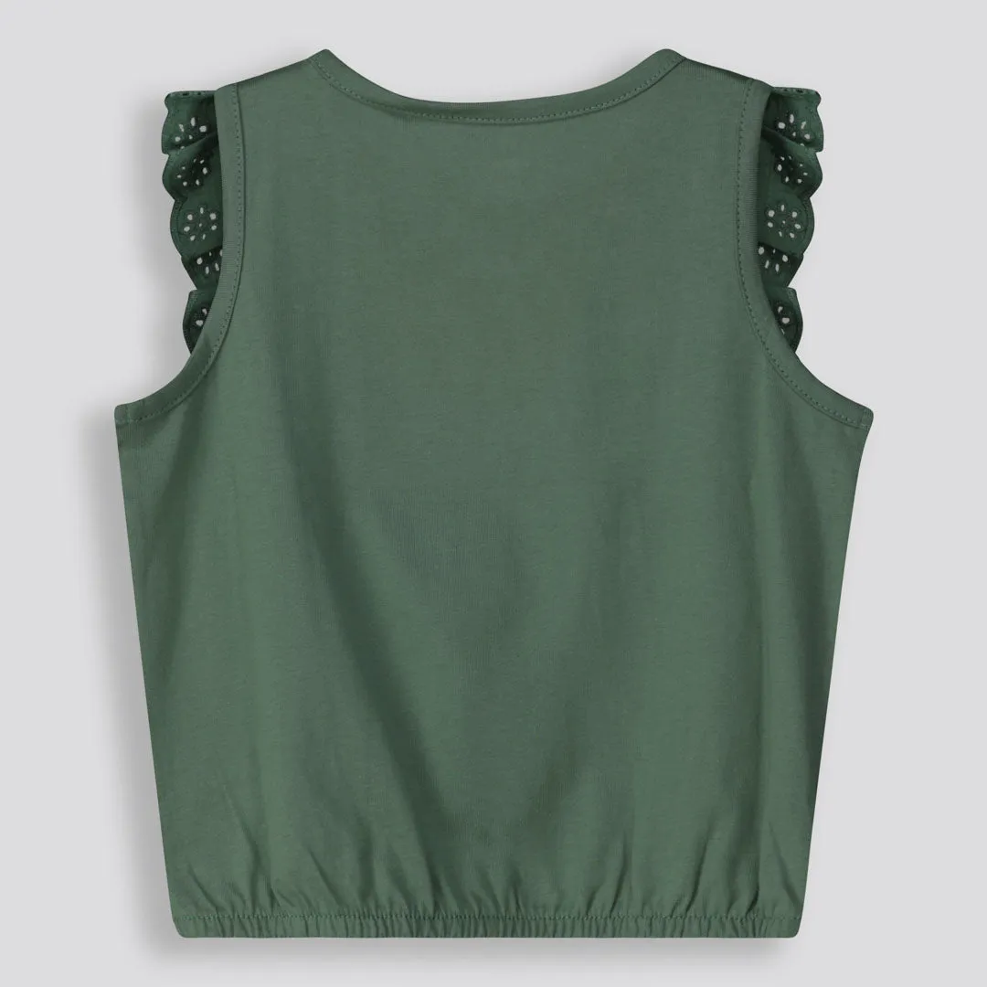 Girls Frill Tee Green sold by Refinery product image thumbnail 3