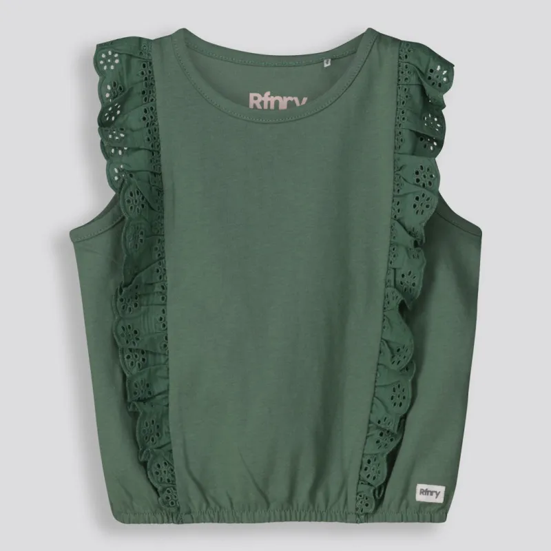 Girls Frill Tee Green sold by Refinery