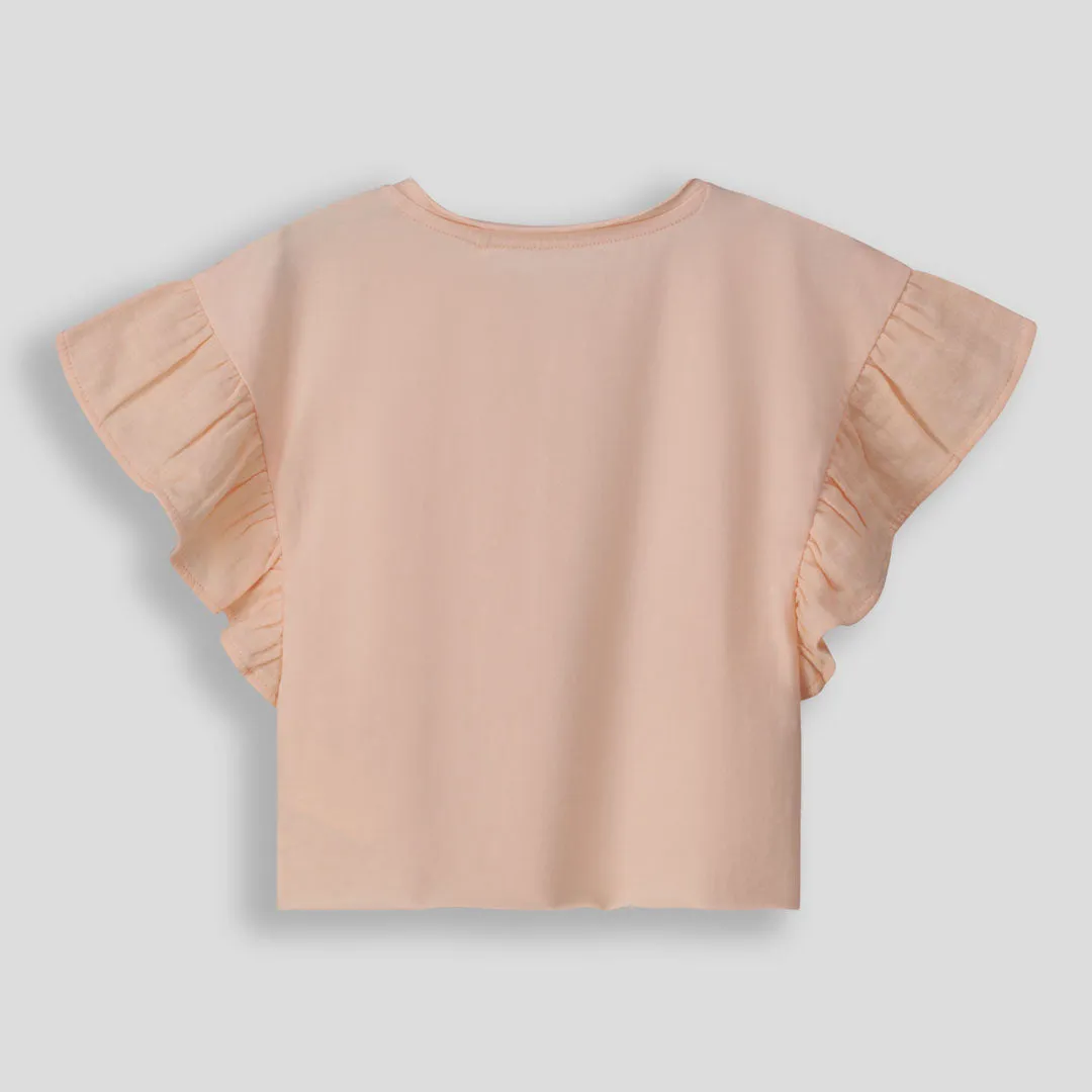 Girls Flutter Sleeve Tee sold by Refinery product image thumbnail 3