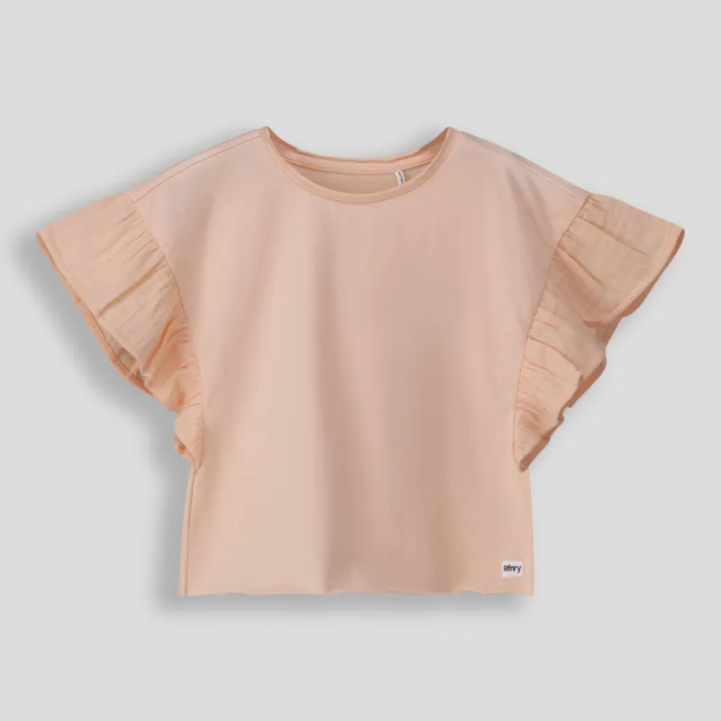 Girls Flutter Sleeve Tee sold by Refinery