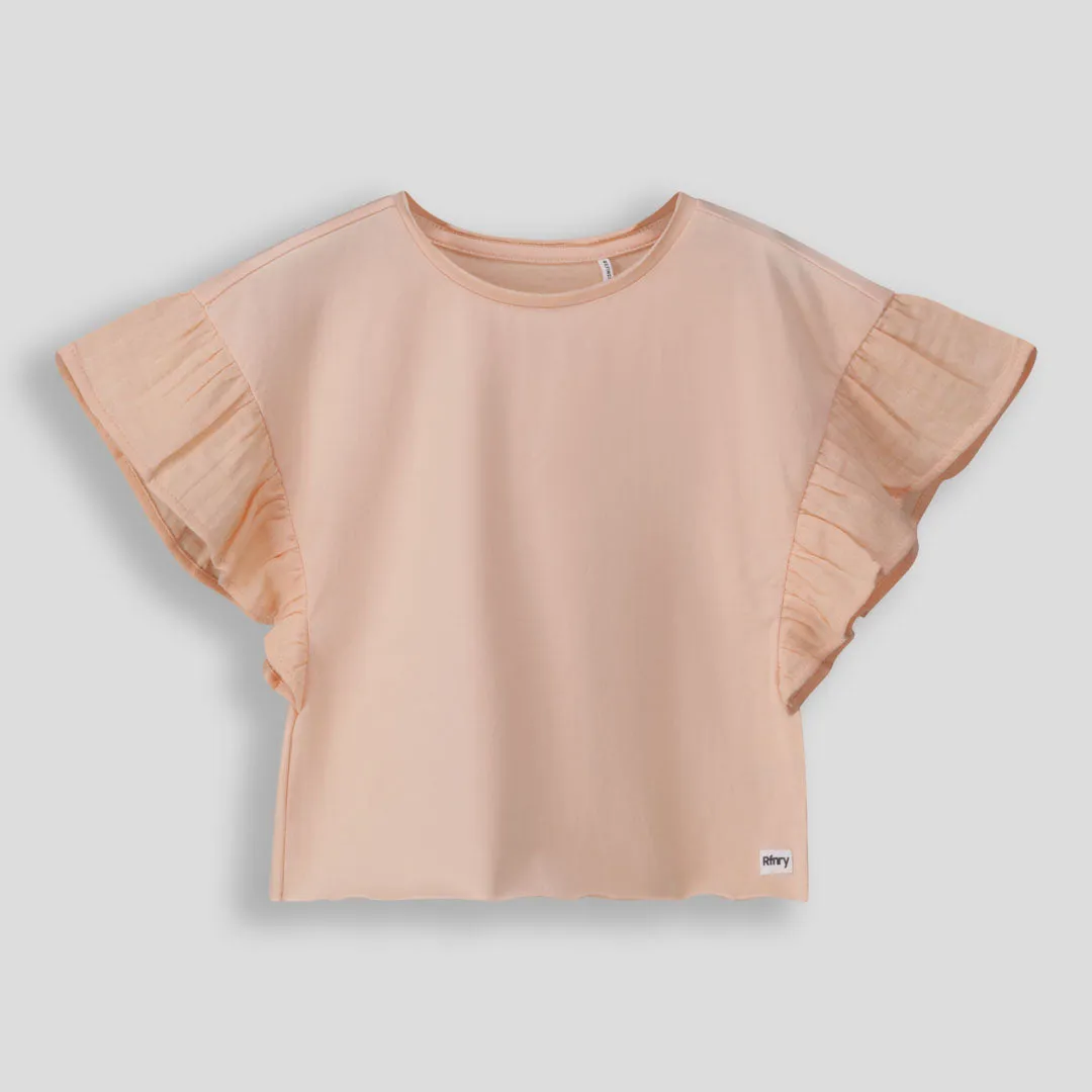 Girls Flutter Sleeve Tee sold by Refinery
