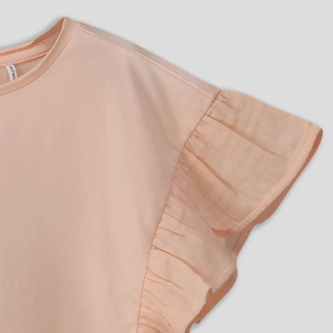 Girls Flutter Sleeve Tee sold by Refinery product image thumbnail 2