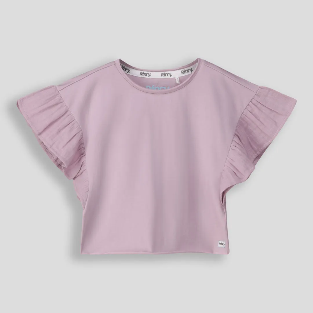 Girls Flutter Sleeve Tee sold by Refinery