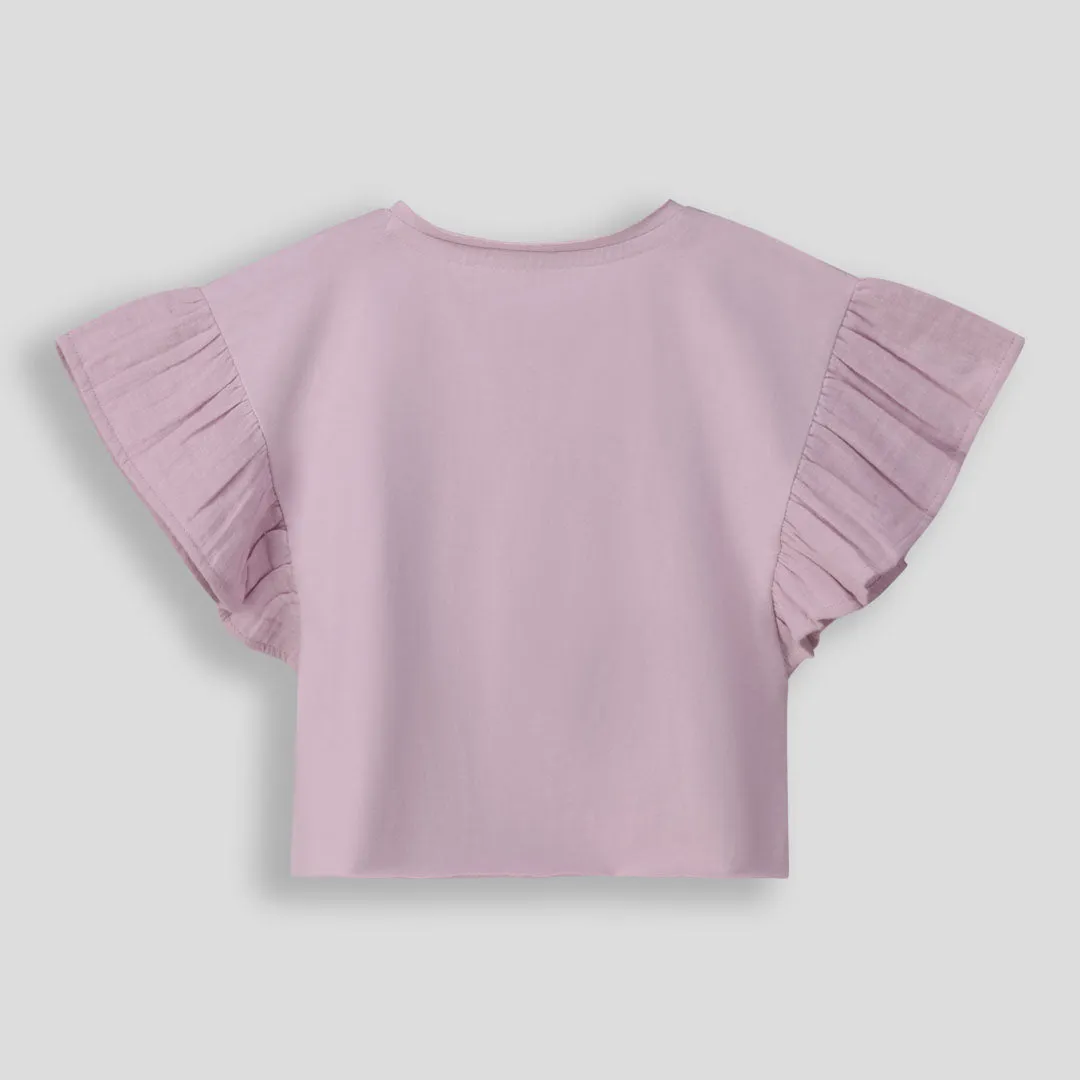Girls Flutter Sleeve Tee sold by Refinery product image thumbnail 3