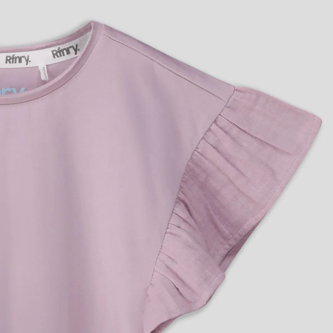 Girls Flutter Sleeve Tee sold by Refinery product image thumbnail 2