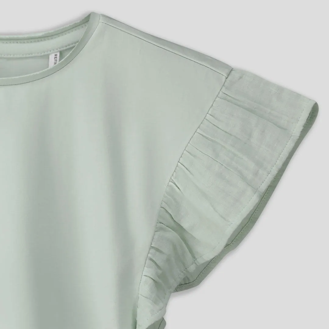 Girls Flutter Sleeve Tee sold by Refinery product image thumbnail 3