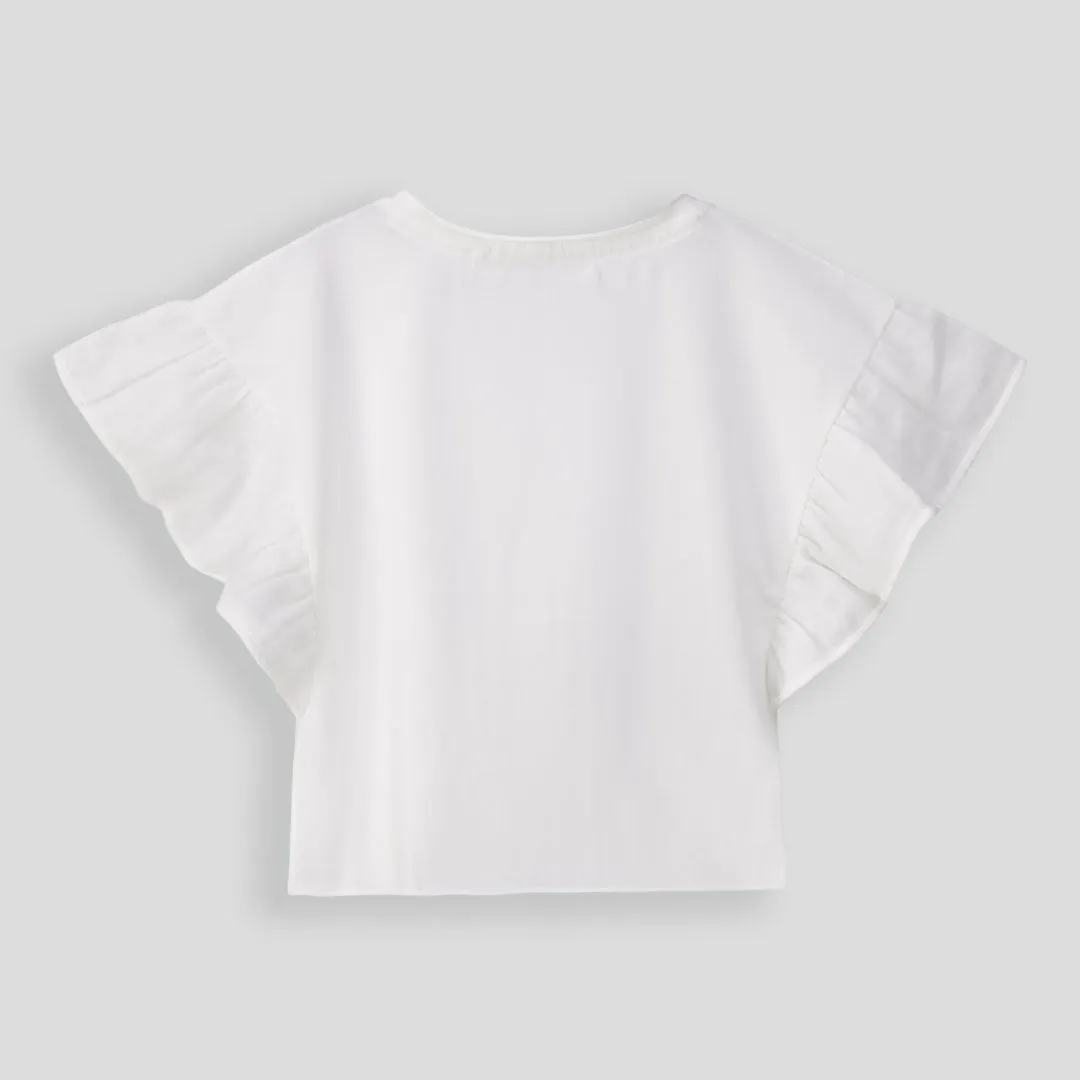 Girls Flutter Sleeve Tee sold by Refinery product image thumbnail 3