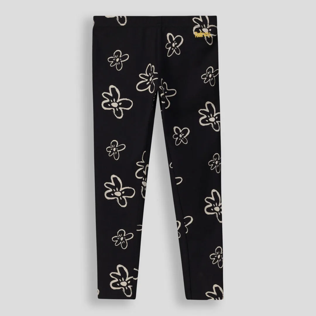 Girls Printed Leggings _ 154795 _ Black sold by Refinery