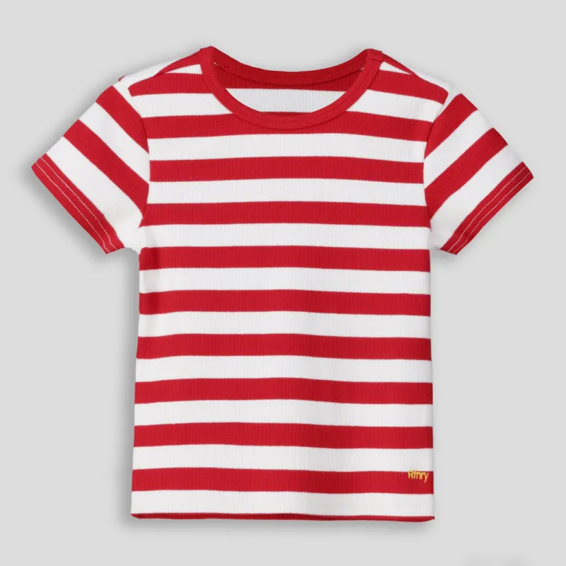 Girls Ribbed Tee _ 154813 _ Red sold by Refinery