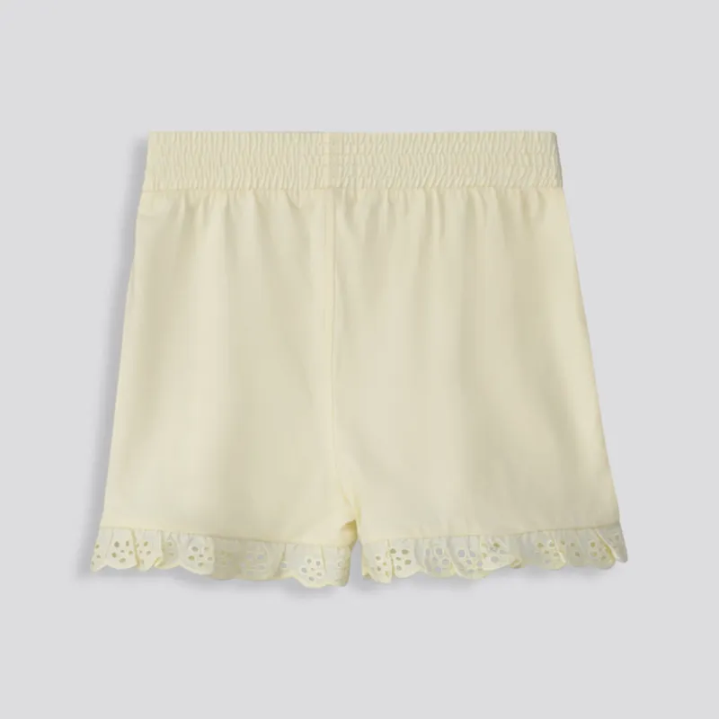 Girls Frill Edge Shorts _ 153249 _ Yellow sold by Refinery