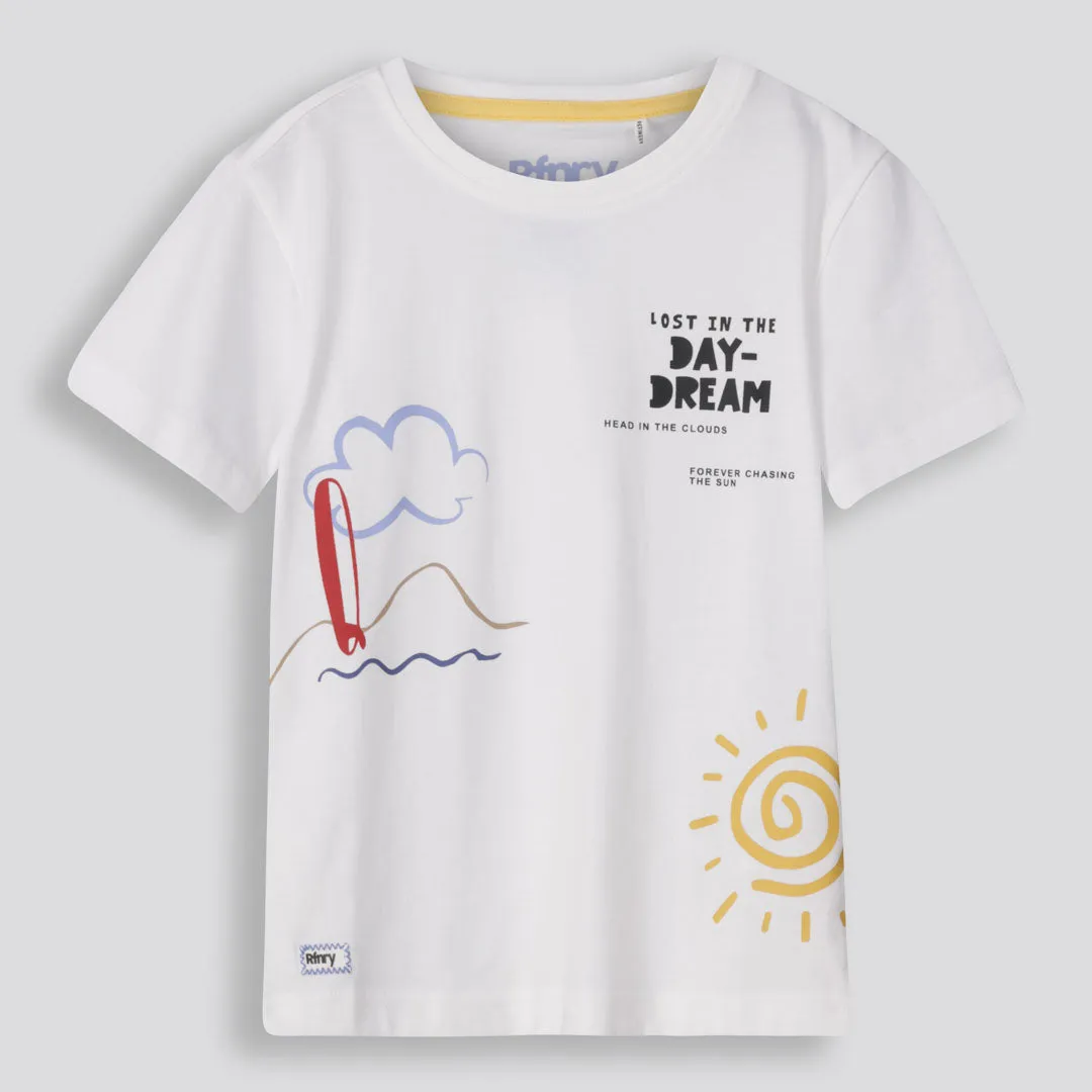 Boys Branded Tee _ 155748 _ Optic White sold by Refinery