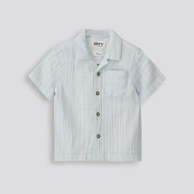 Boys Printed Shirt _ 153647 _ Pale Blue sold by Refinery