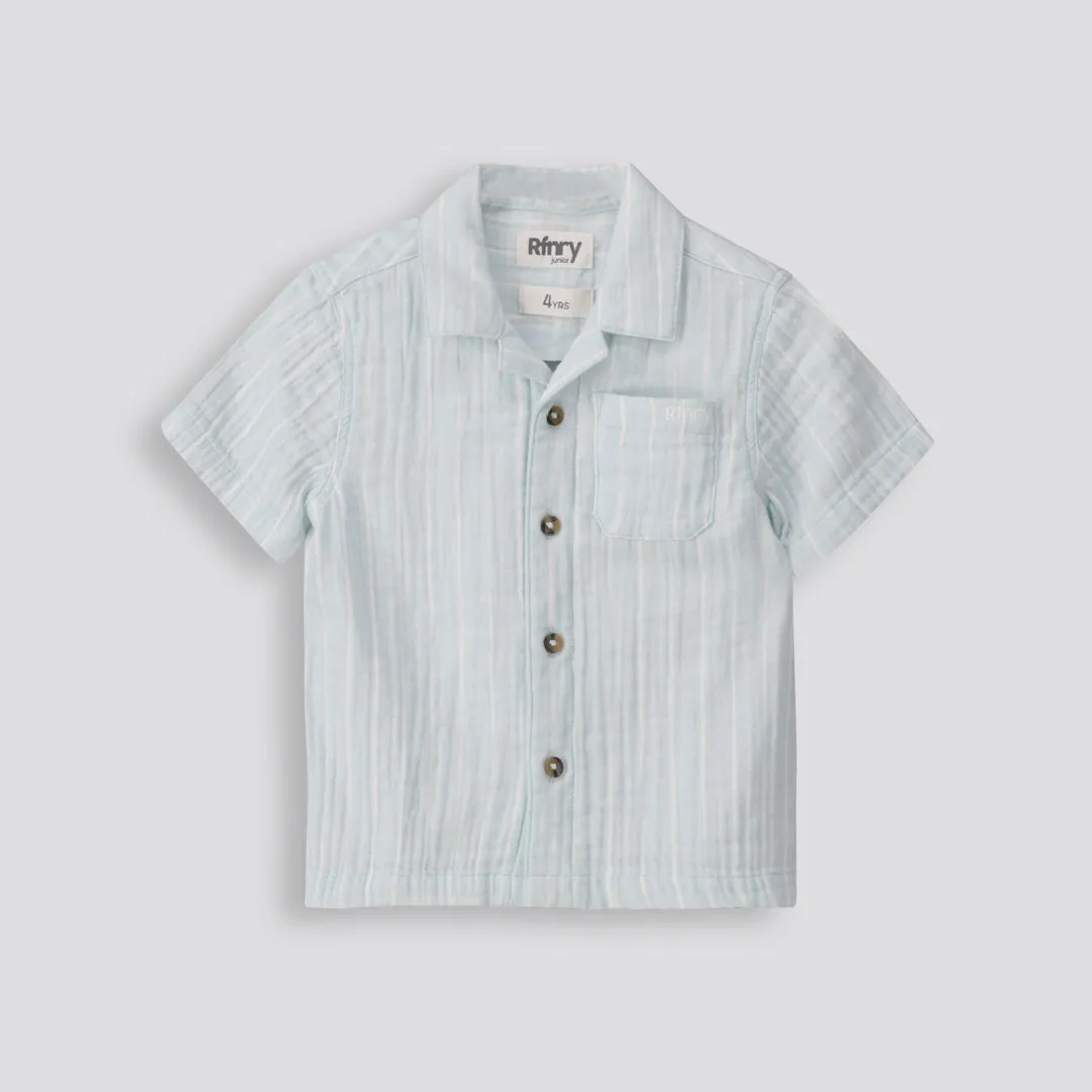 Boys Printed Shirt _ 153647 _ Pale Blue sold by Refinery