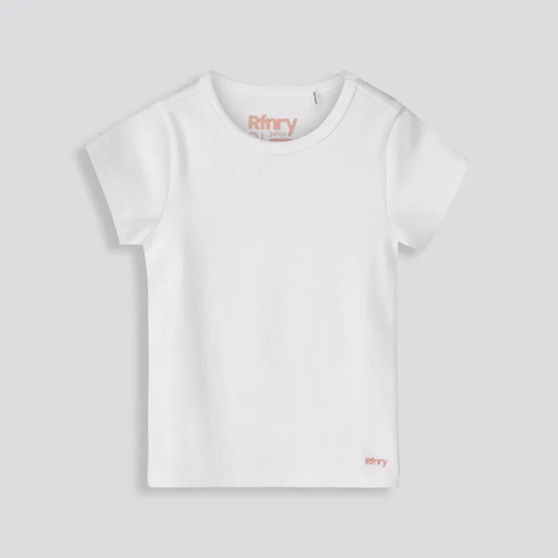 Girls Ribbed Tee _ 153409 _ Optic White sold by Refinery