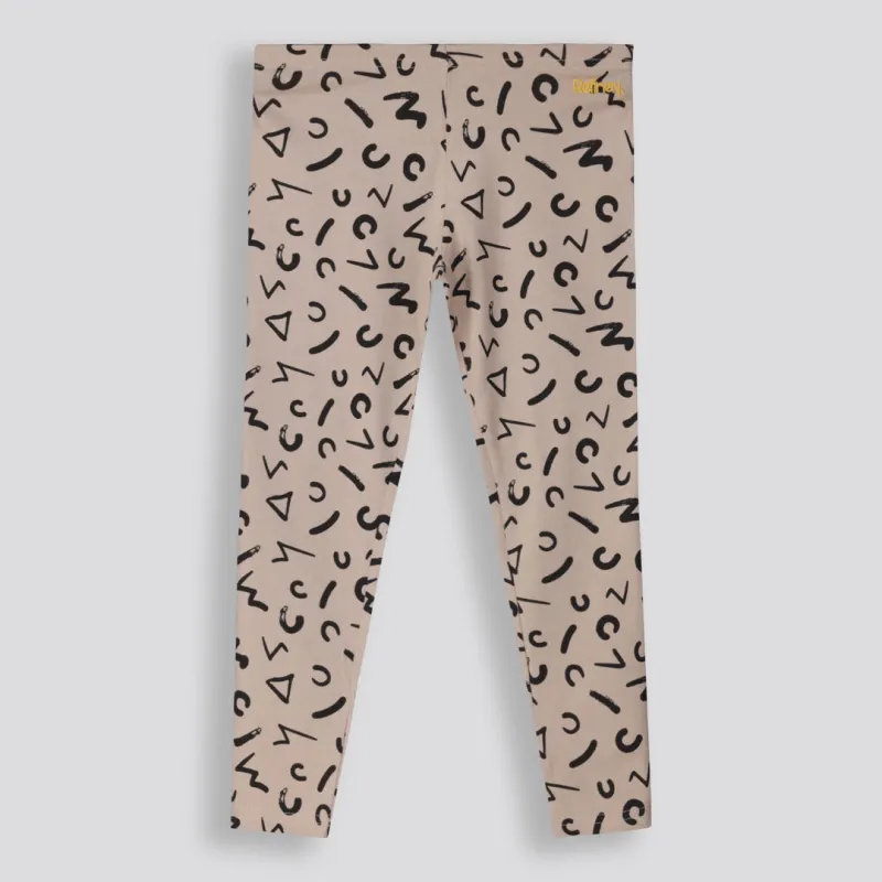 Girls Printed Cotton Leggings _ 153617 _ Nude sold by Refinery