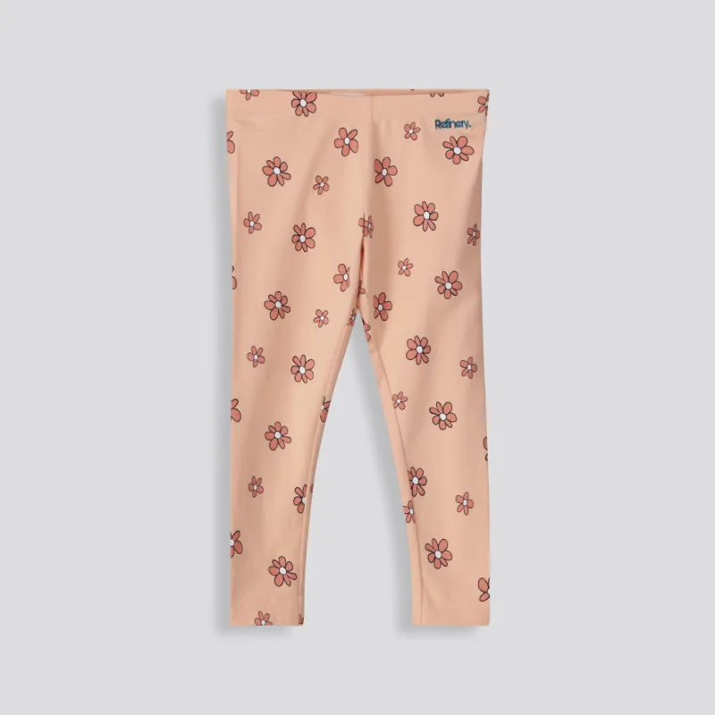 Girls Printed Cotton Leggings _ 153616 _ Coral sold by Refinery