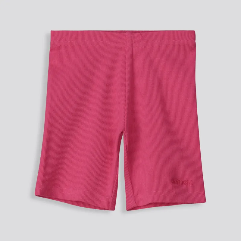 Girls Ribbed Cycle Shorts _ 153527 _ Pink sold by Refinery