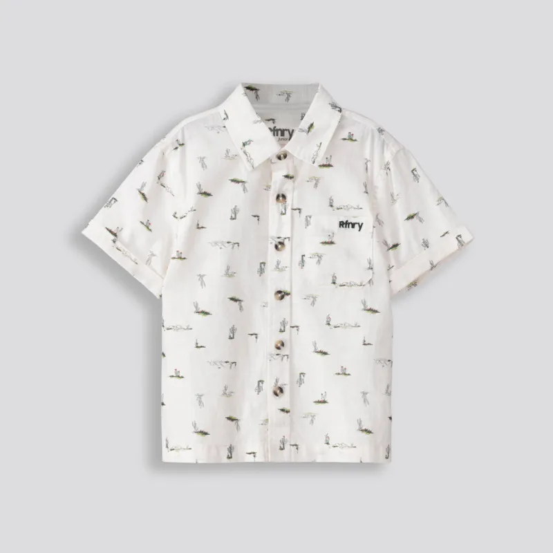 Boys Printed Shirt _ 153166 _ Off White sold by Refinery