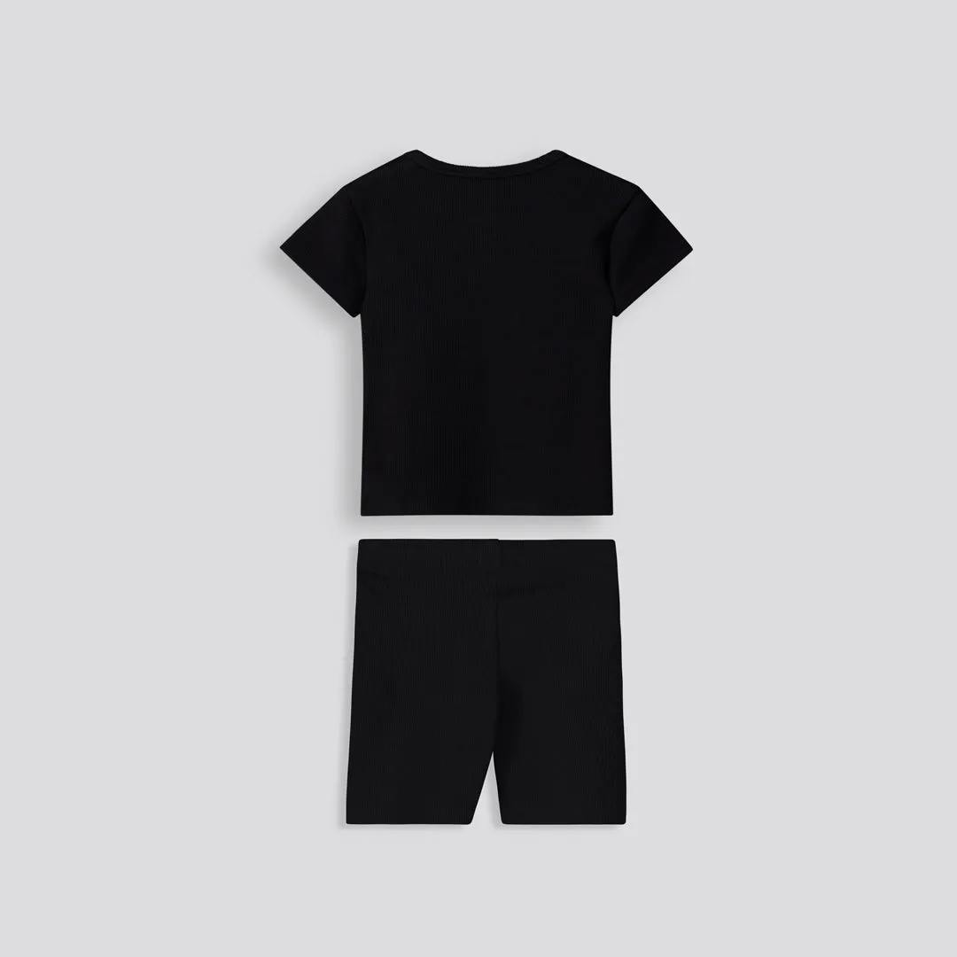 Girls Ribbed Cycle Shorts _ 153529 _ Black sold by Refinery product image thumbnail 4