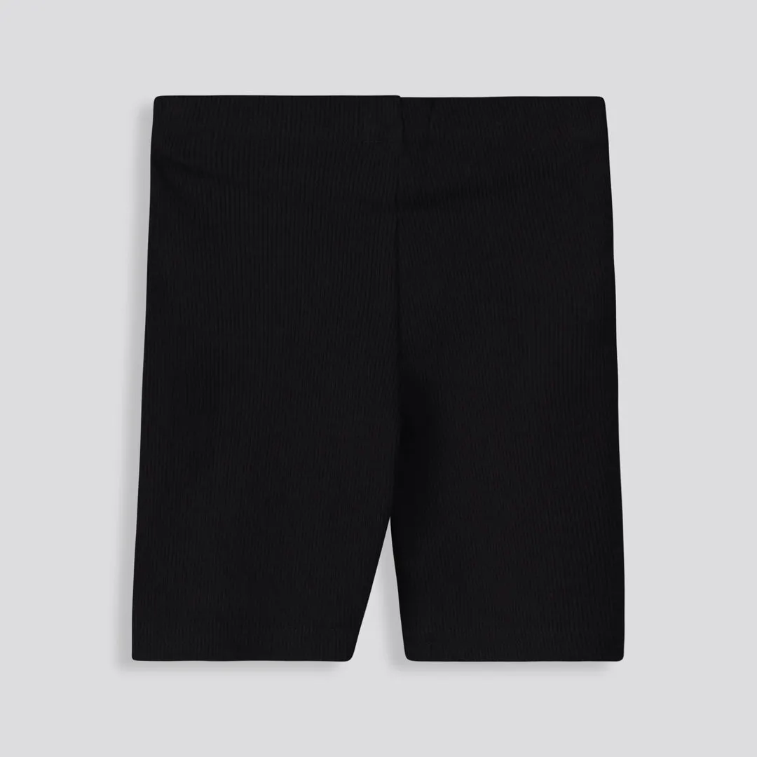 Girls Ribbed Cycle Shorts _ 153529 _ Black sold by Refinery