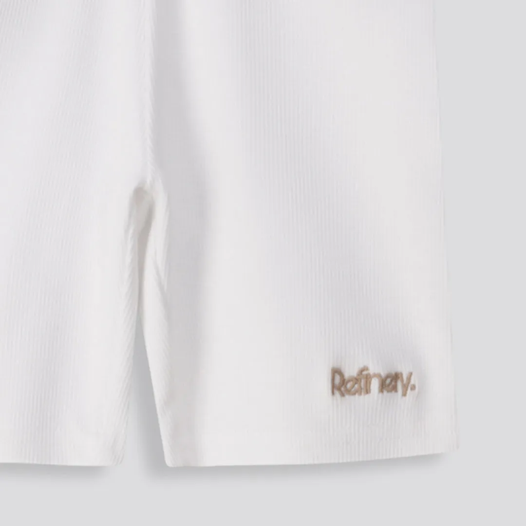 Girls Ribbed Biker Shorts _ 153525 _ Optic White sold by Refinery product image thumbnail 2