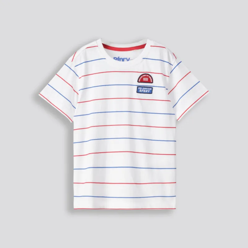 Boys Branded Tee _ 153325 _ Optic White sold by Refinery
