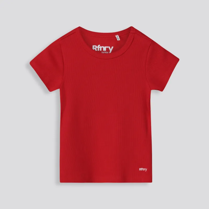 Girls Ribbed Tee _ 153413 _ Red sold by Refinery