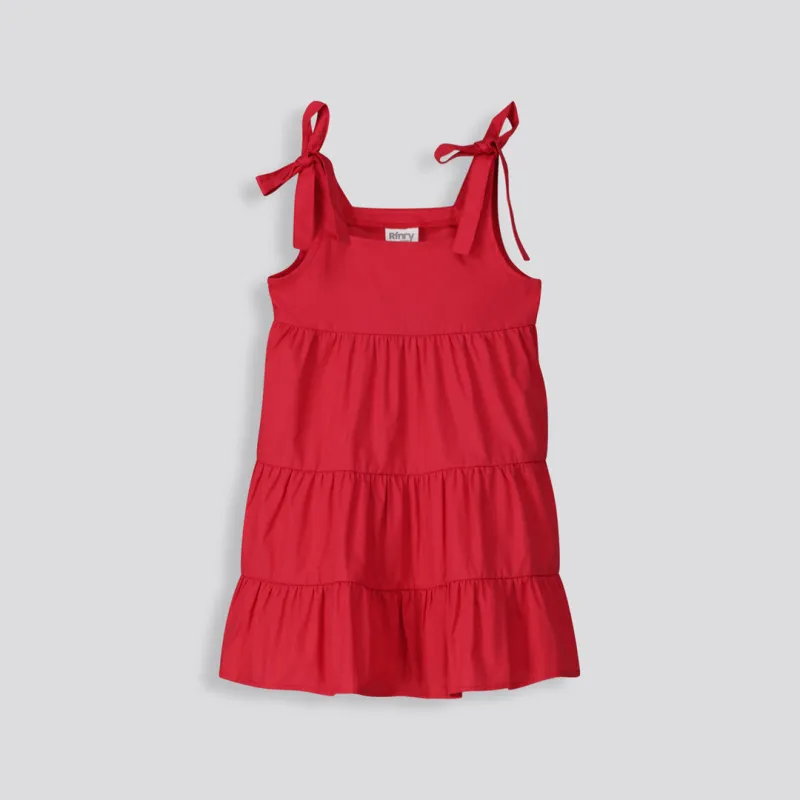 Girls Short Tiered Dress _ 154776 _ Red sold by Refinery