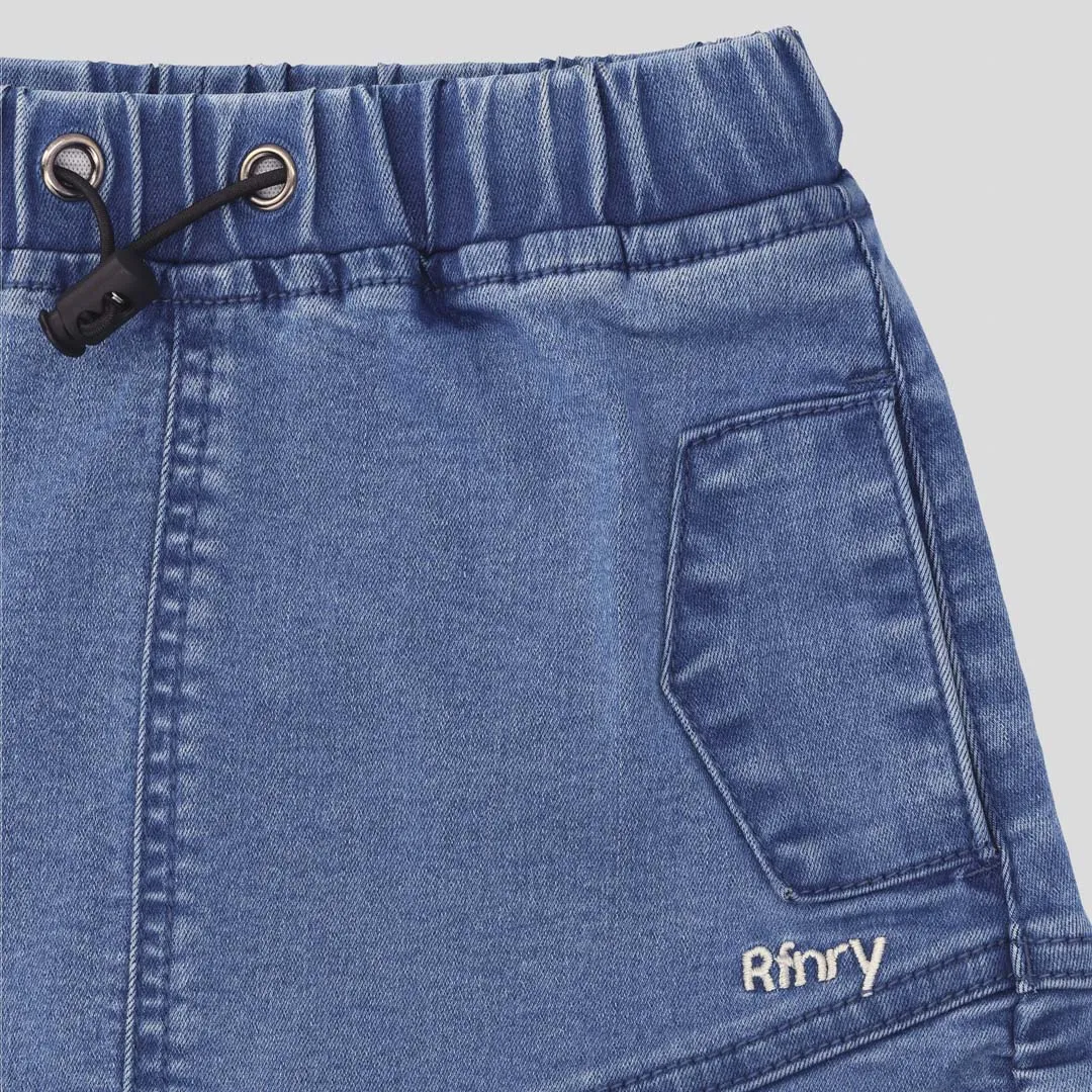Girls Denim Mini Skirt _ 153665 _ Mid Wash sold by Refinery product image thumbnail 3