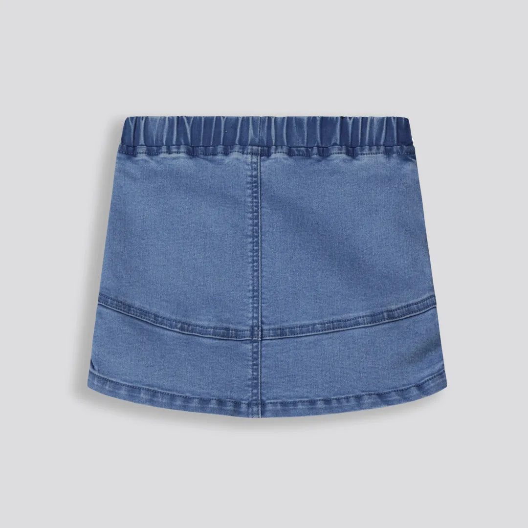 Girls Denim Mini Skirt _ 153665 _ Mid Wash sold by Refinery product image thumbnail 2