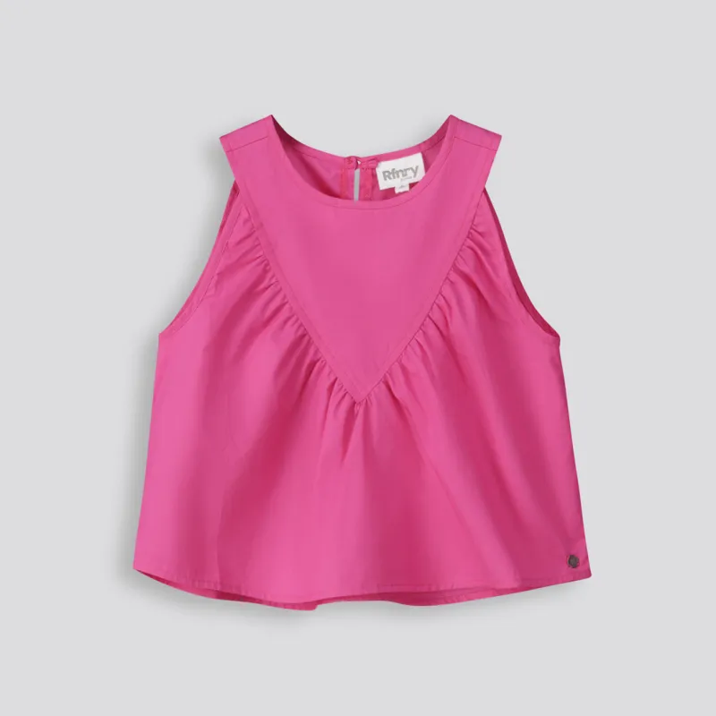 Girls Poplin Top sold by Refinery