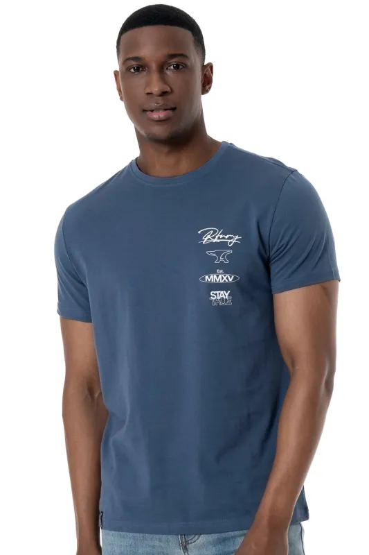 Branded T-Shirt _ 158099 _ Indigo sold by Refinery