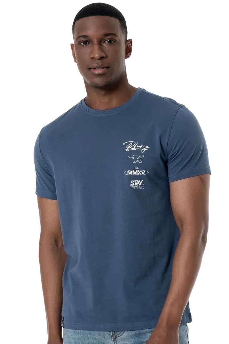 Branded T-Shirt _ 158099 _ Indigo sold by Refinery