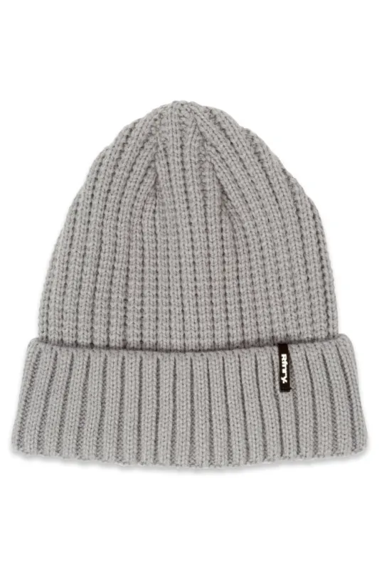 Ribbed Beanie _ 157471 _ Grey sold by Refinery