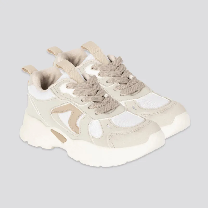 Girls Chunky Sneaker _ 155222 _ Beige sold by Refinery