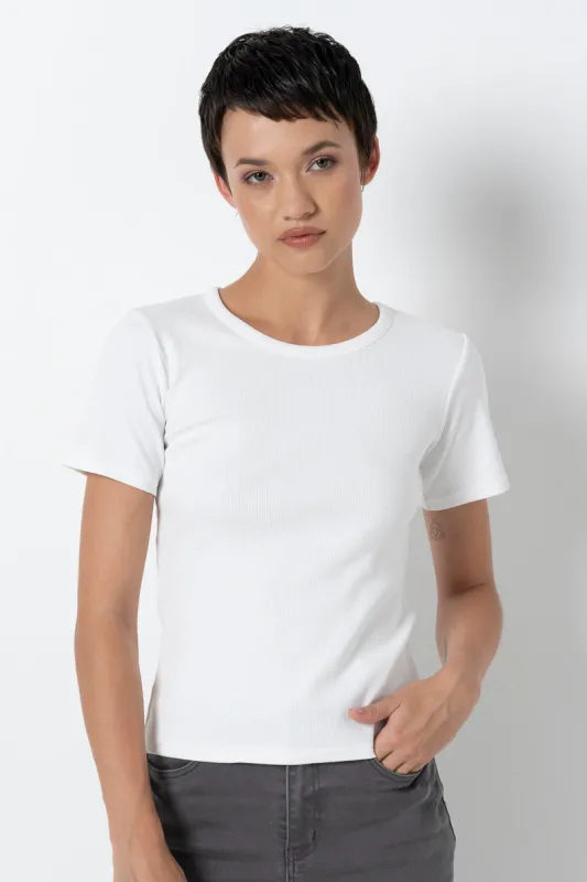 Ribbed T-Shirt _ 157806 _ White sold by Refinery