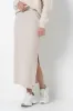 Ribbed Column Skirt _ 157004 _ Stone sold by Refinery