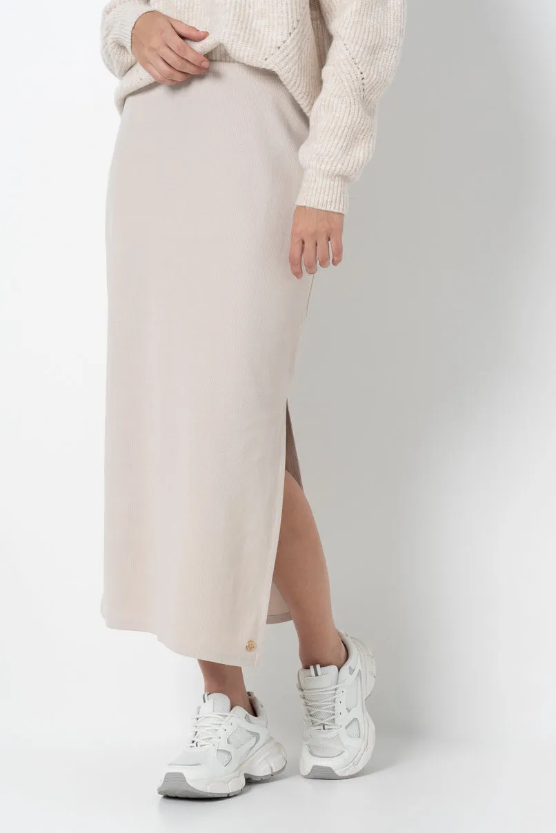Ribbed Column Skirt _ 157004 _ Stone sold by Refinery product image thumbnail 4