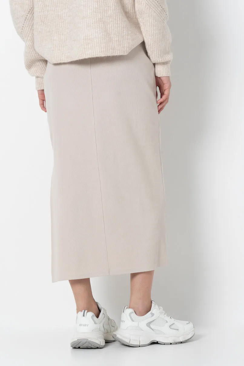 Ribbed Column Skirt _ 157004 _ Stone sold by Refinery product image thumbnail 3