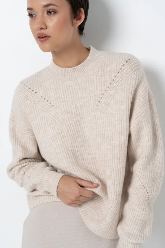 Hi-Neck Jumper _ 157532 _ Stone sold by Refinery
