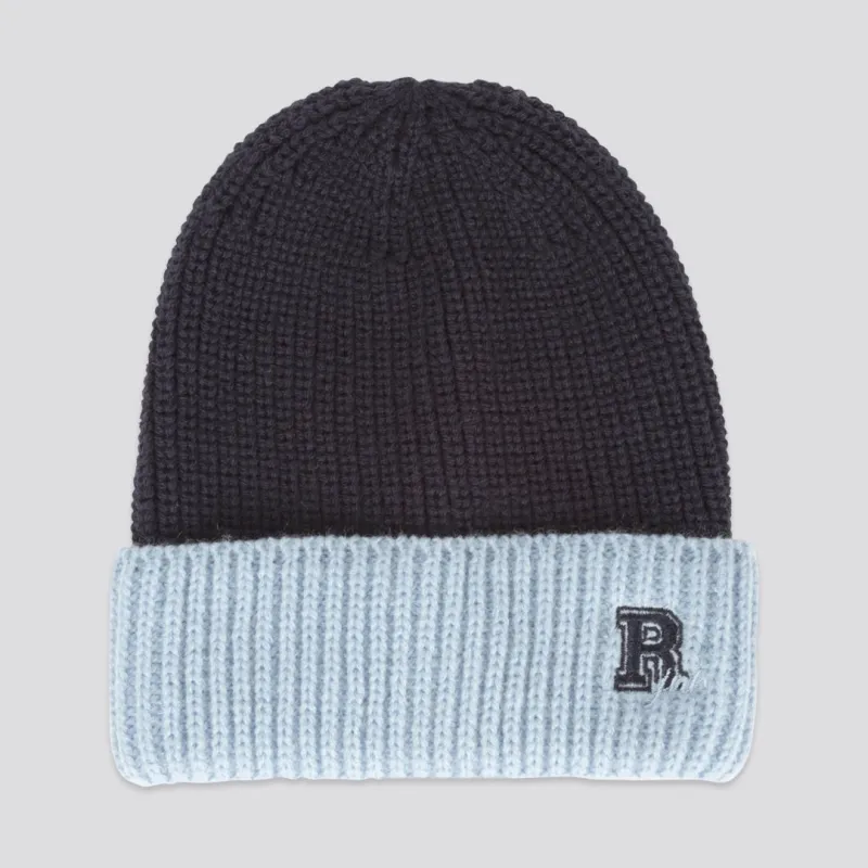 Boys Blue Ribbed Beanie _ 161809 _ Ink sold by Refinery