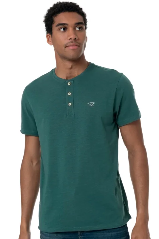 Henley T-Shirt _ 158598 _ Green sold by Refinery
