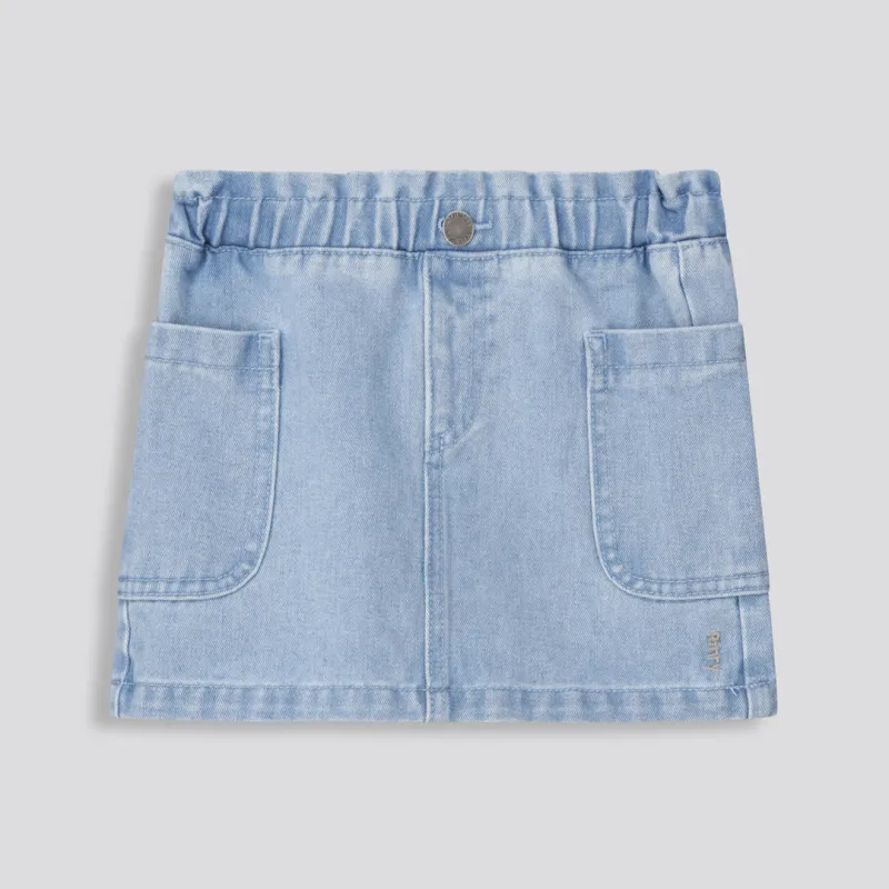 Girls Denim Cargo Skirt _ 161324 _ Blue Denim sold by Refinery
