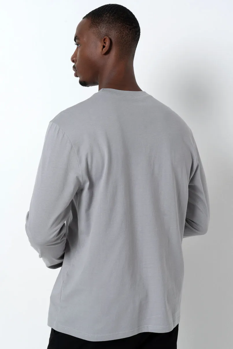 Branded Long Sleeve T-Shirt _ 157008 _ Grey sold by Refinery product image thumbnail 4