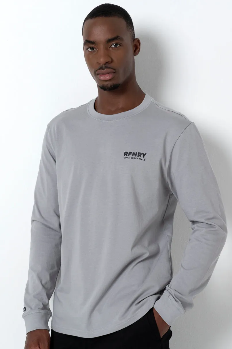 Branded Long Sleeve T-Shirt _ 157008 _ Grey sold by Refinery