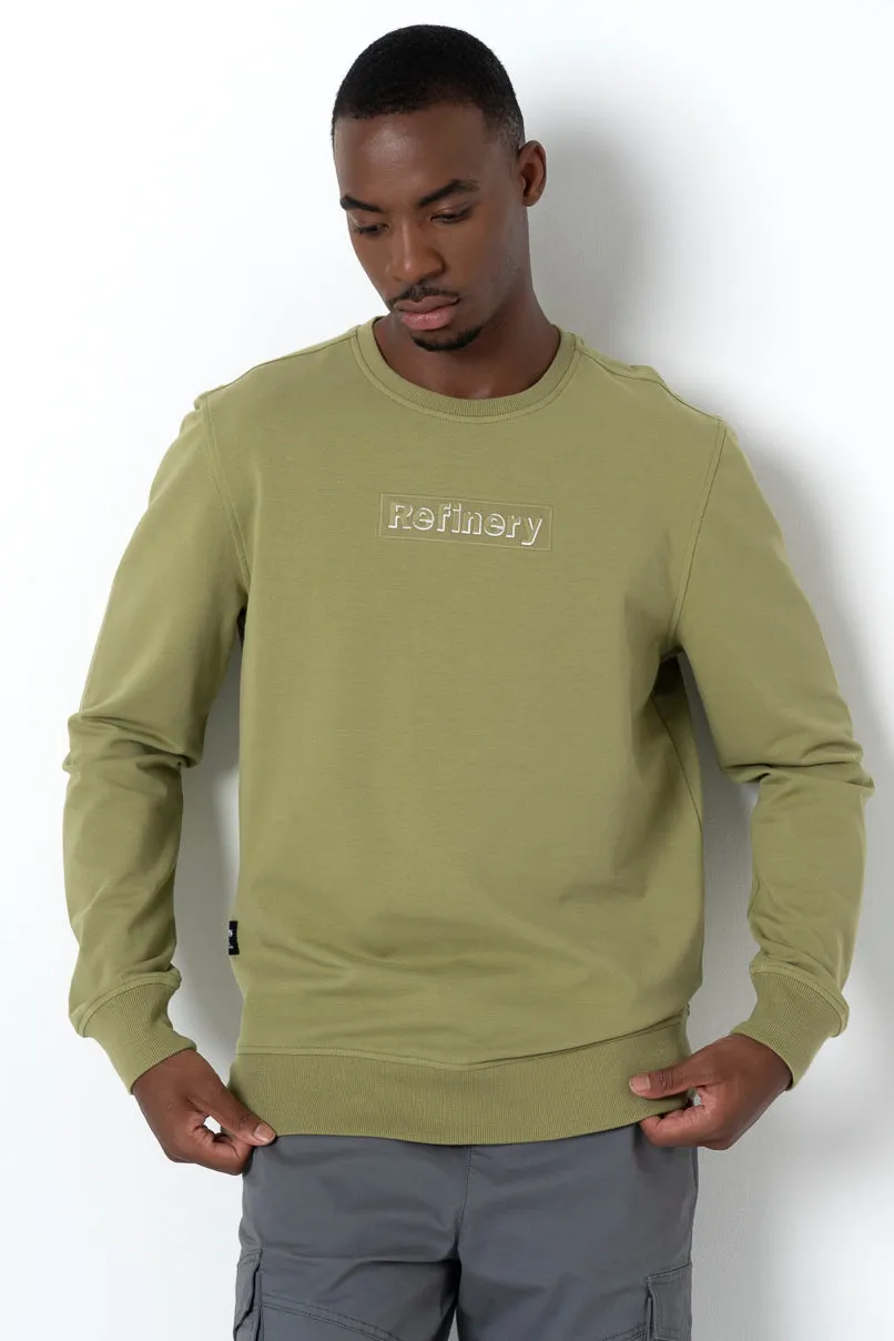 Embroidered Crewneck _ 158351 _ Green sold by Refinery